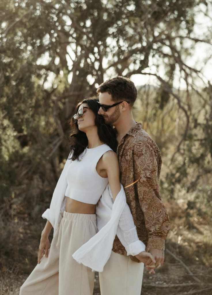 Casual Couple Engagement Photos in the Arizona desert 